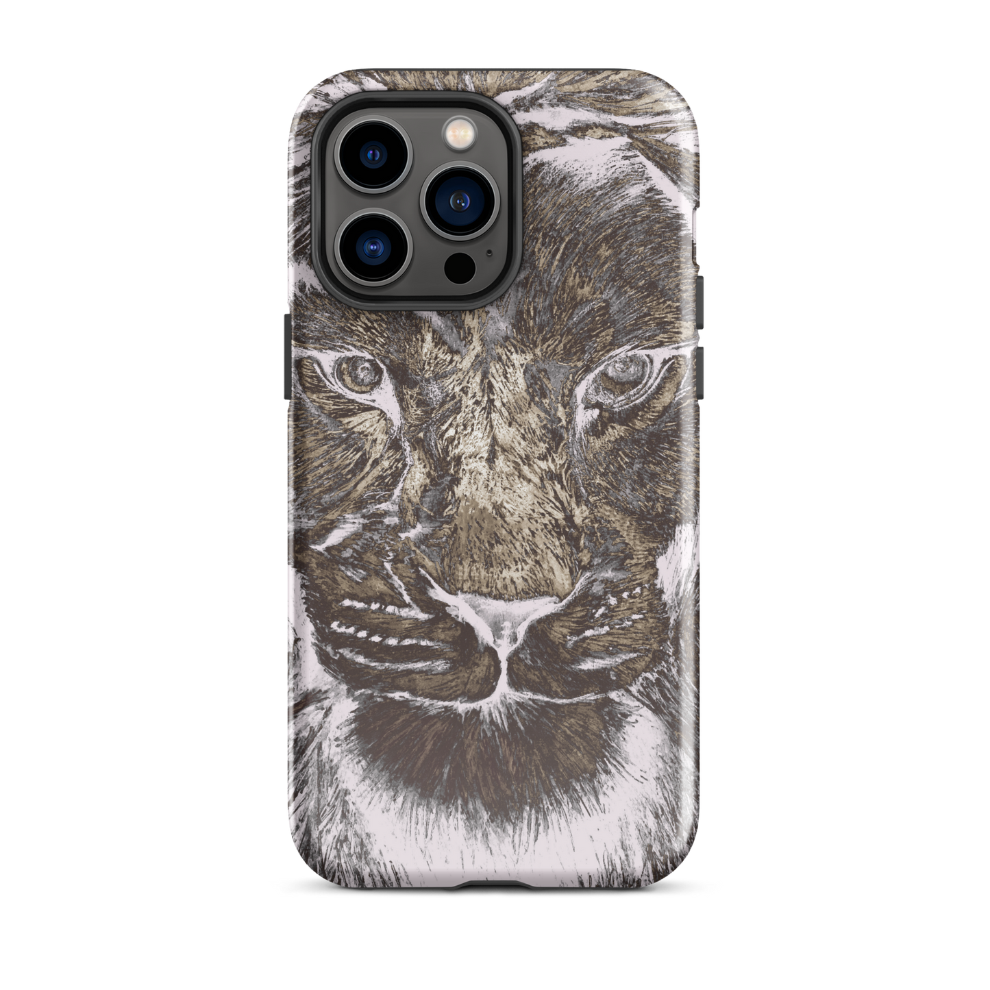 Silver Lion Head Hard Case for iPhone - Graphartixry - baseball cap, unisex pullover hoodie, graphic tees, long hooded sweatshirt, eco friendly bomber jacket, unisex denim jacket, Crossbody Bag, hard case for iPhone, rubber case for airpods, case for Samsung -  Graphartixry