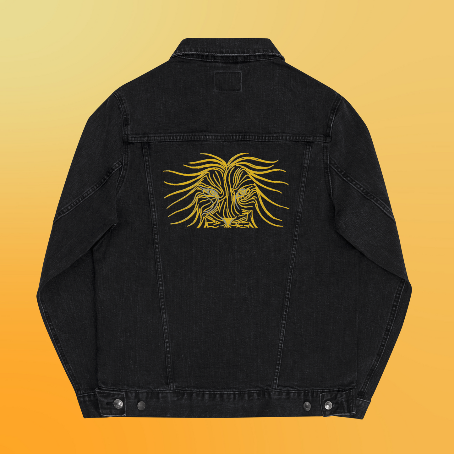 Lion Head Unisex Denim Jacket - Graphartixry - baseball cap, unisex pullover hoodie, graphic tees, long hooded sweatshirt, eco friendly bomber jacket, unisex denim jacket, Crossbody Bag, hard case for iPhone, rubber case for airpods, case for Samsung -  Graphartixry