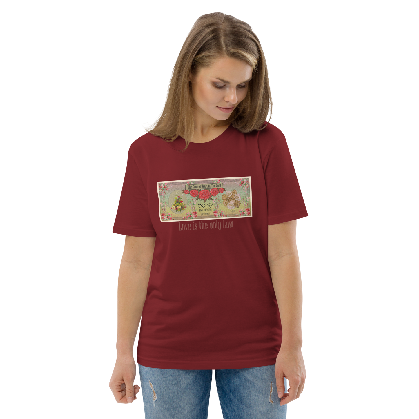 Love Bill Note Unisex Organic Cotton T-Shirt