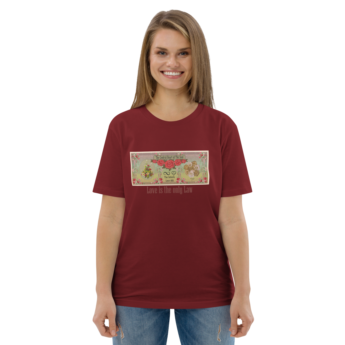 Love Bill Note Unisex Organic Cotton T-Shirt