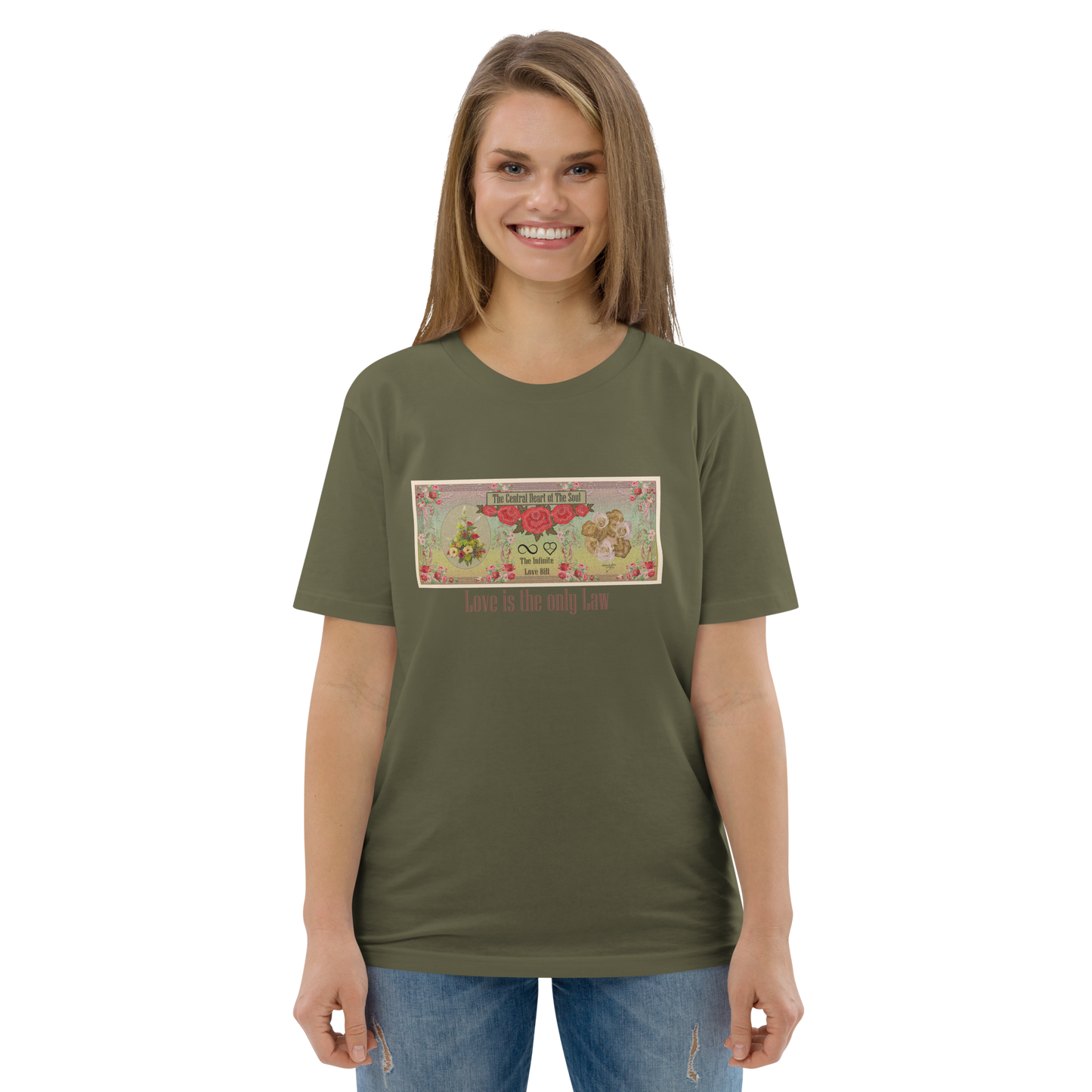 Love Bill Note Unisex Organic Cotton T-Shirt