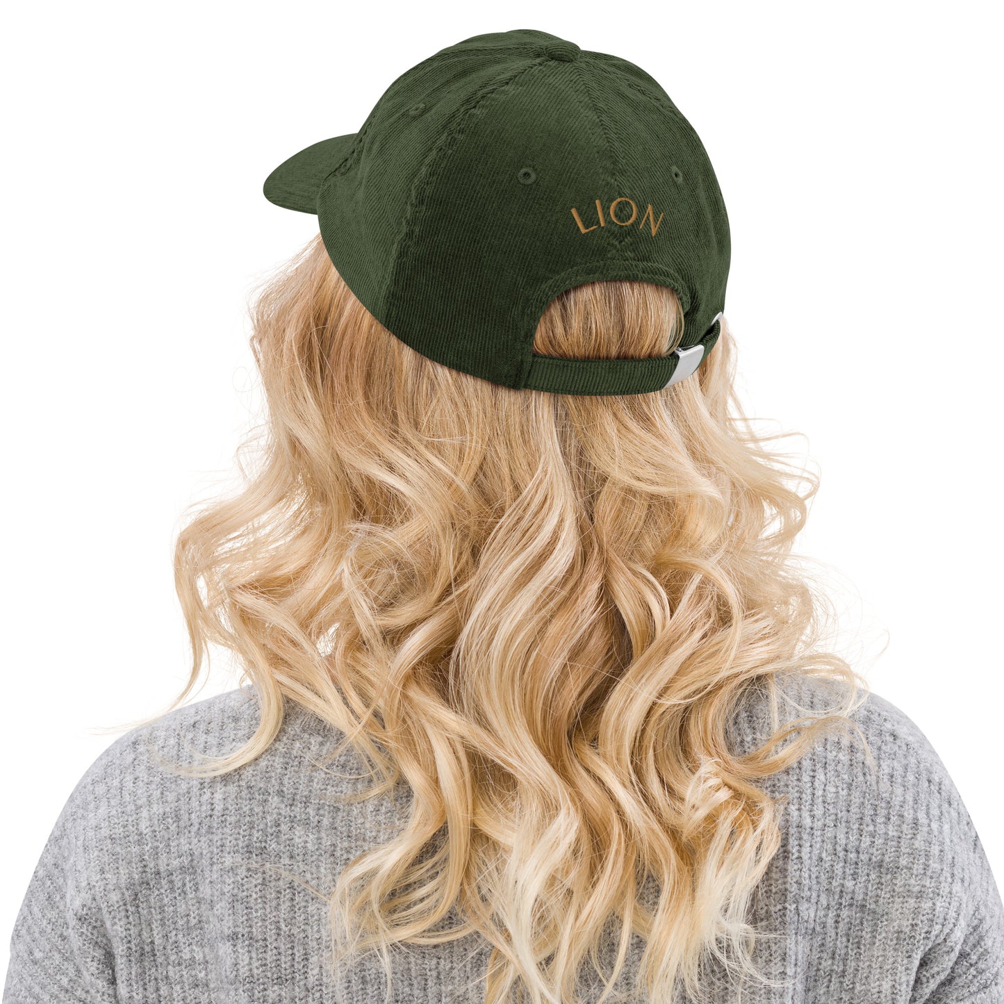 Lion Head Corduroy Cap - Graphartixry - baseball cap, unisex pullover hoodie, graphic tees, long hooded sweatshirt, eco friendly bomber jacket, unisex denim jacket, Crossbody Bag, hard case for iPhone, rubber case for airpods, case for Samsung -  Graphartixry