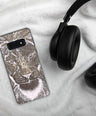 Silver Lion Head Samsung Case - Graphartixry - baseball cap, unisex pullover hoodie, graphic tees, long hooded sweatshirt, eco friendly bomber jacket, unisex denim jacket, Crossbody Bag, hard case for iPhone, rubber case for airpods, case for Samsung -  Graphartixry