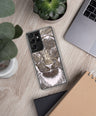 Silver Lion Head Samsung Case - Graphartixry - baseball cap, unisex pullover hoodie, graphic tees, long hooded sweatshirt, eco friendly bomber jacket, unisex denim jacket, Crossbody Bag, hard case for iPhone, rubber case for airpods, case for Samsung -  Graphartixry
