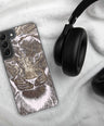 Silver Lion Head Samsung Case - Graphartixry - baseball cap, unisex pullover hoodie, graphic tees, long hooded sweatshirt, eco friendly bomber jacket, unisex denim jacket, Crossbody Bag, hard case for iPhone, rubber case for airpods, case for Samsung -  Graphartixry