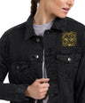 Lion Head Unisex Denim Jacket - Graphartixry - baseball cap, unisex pullover hoodie, graphic tees, long hooded sweatshirt, eco friendly bomber jacket, unisex denim jacket, Crossbody Bag, hard case for iPhone, rubber case for airpods, case for Samsung -  Graphartixry