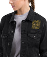 Lion Head Unisex Denim Jacket - Graphartixry - baseball cap, unisex pullover hoodie, graphic tees, long hooded sweatshirt, eco friendly bomber jacket, unisex denim jacket, Crossbody Bag, hard case for iPhone, rubber case for airpods, case for Samsung -  Graphartixry