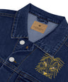 Lion Head Unisex Denim Jacket - Graphartixry - baseball cap, unisex pullover hoodie, graphic tees, long hooded sweatshirt, eco friendly bomber jacket, unisex denim jacket, Crossbody Bag, hard case for iPhone, rubber case for airpods, case for Samsung -  Graphartixry